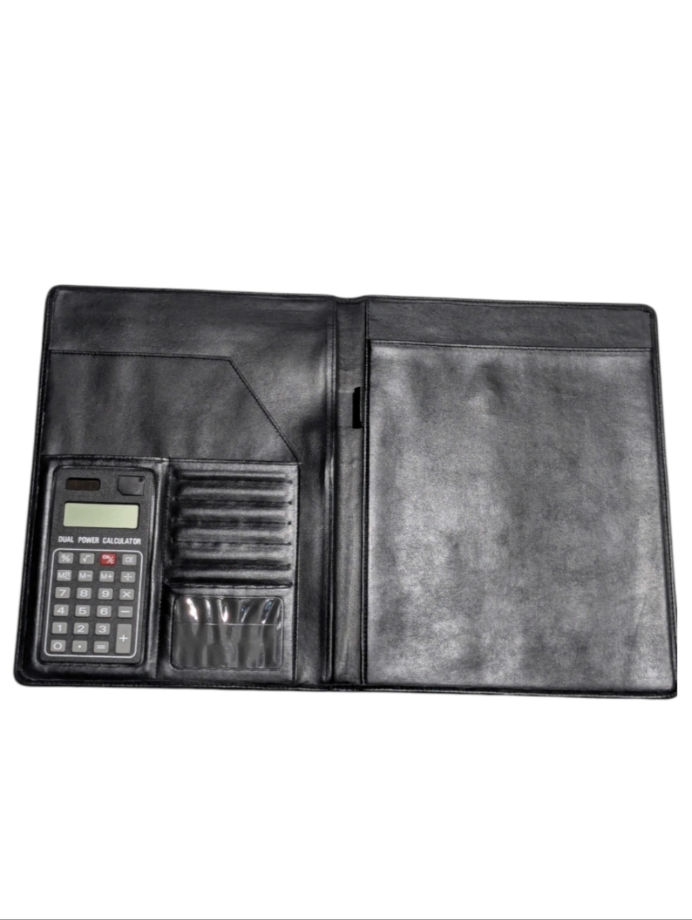 Buxton Black Vegan Leather Padfolio Business Organizer with Calculator 💼